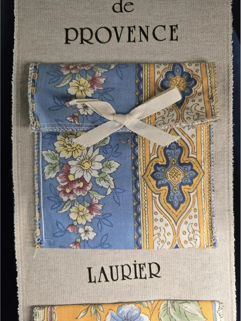 Vintage French Herbes de Provence Wall Hanging Burlap French Herb Pouch Decor